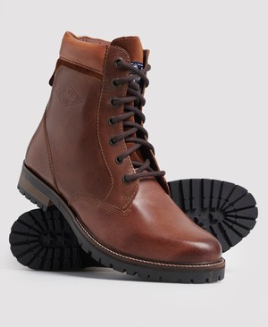 Superdry Ripley Lace Ups Férfi Csizma Piros/Barna | ATLBU7684